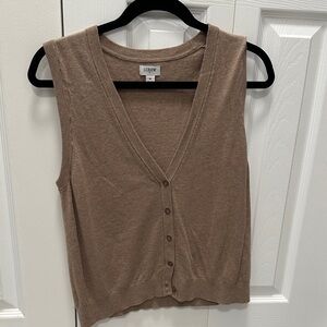 J. Crew Women's Brown Button Down Sleeveless Top